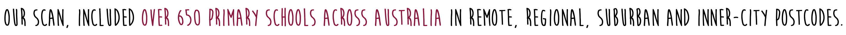 OVER 650 AUSTRALIAN PRIMARY SCHOOLS