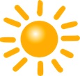 Orange cartoon sun