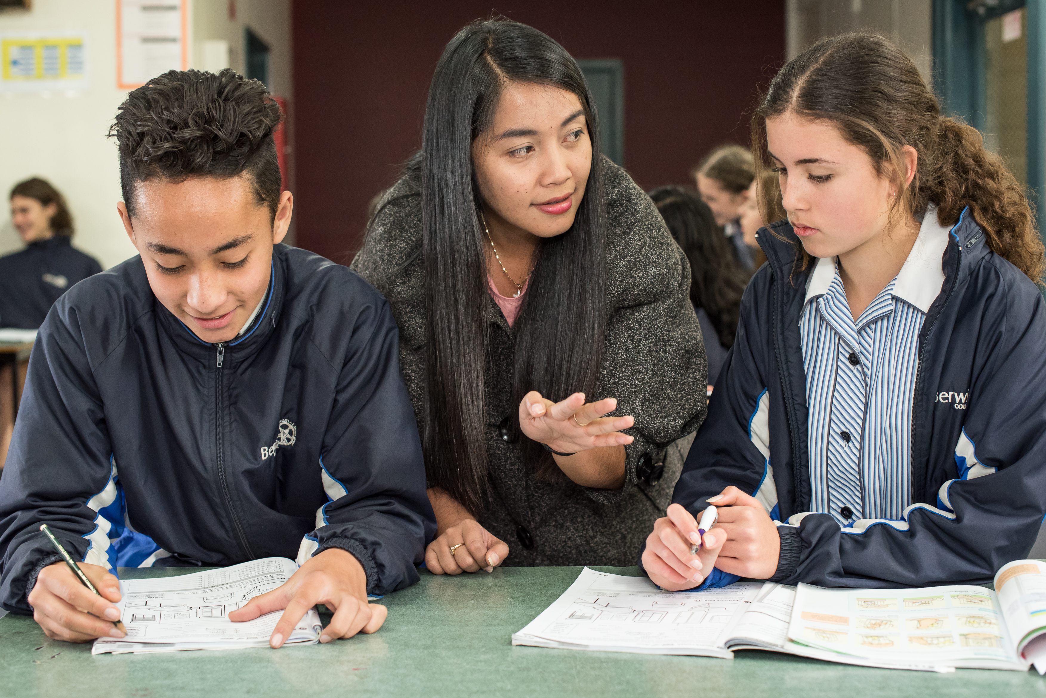 BRIDGE School Partnerships Program students at Berwick College (Victoria) take part in an Indonesian language class, 2017