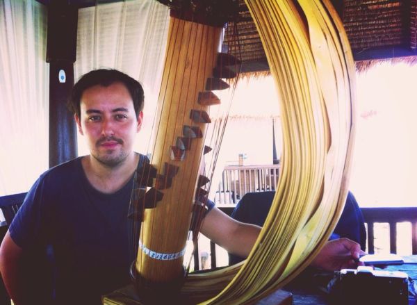 Nicholas Metherall with musical instrument