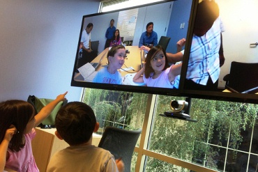 Students communicate via Skype