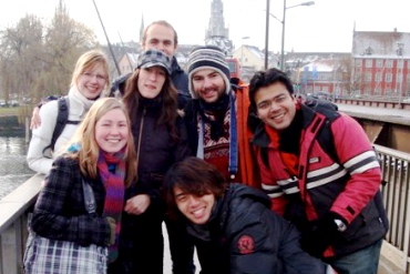 A group of international students