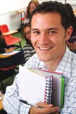 An ambassador visits a class of students